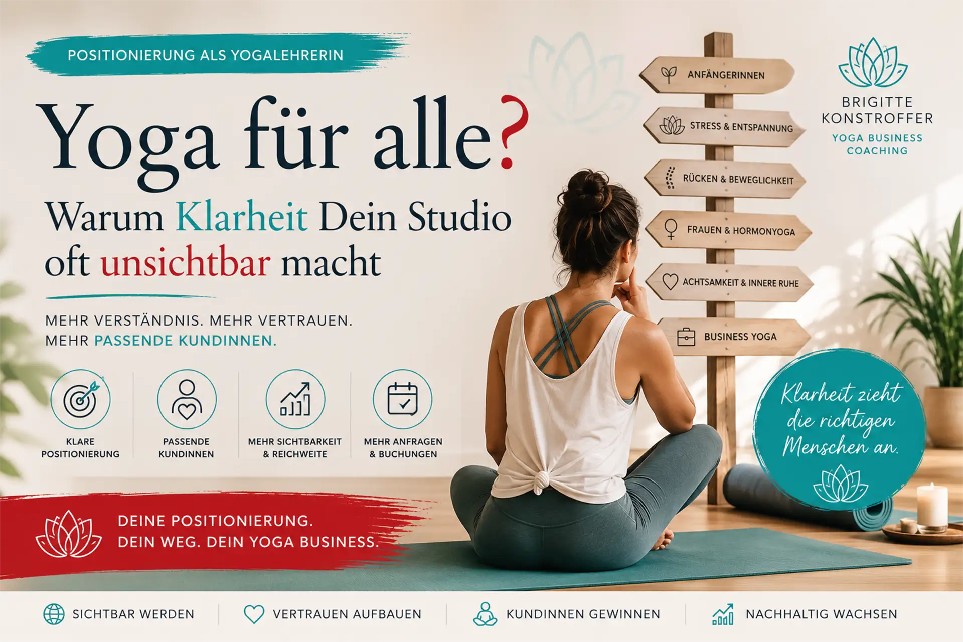 Positionierung Yogalehrerin für ein sichtbares Yoga Business Titel: