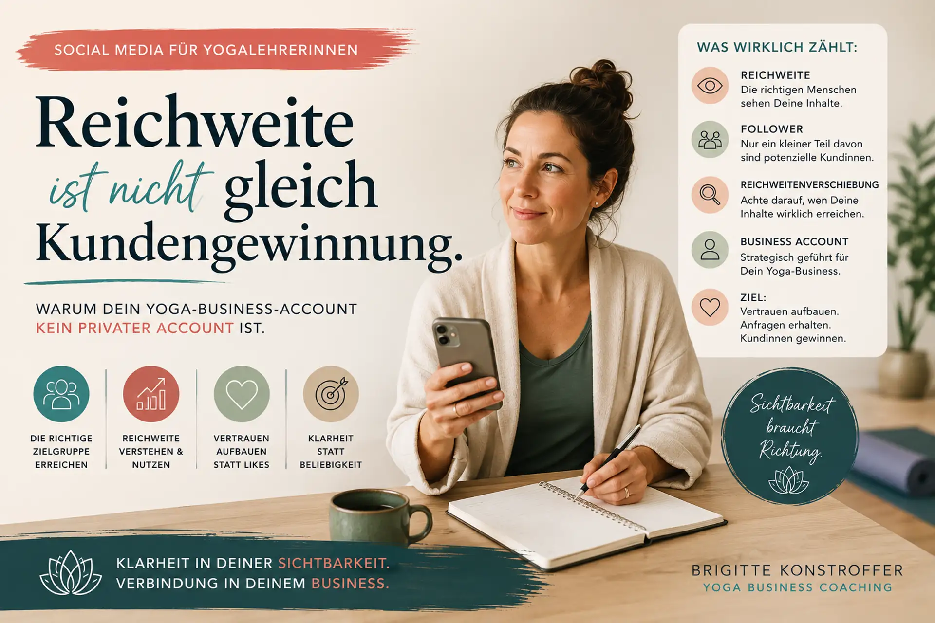 Social Media Reichweite Yogalehrerinnen für einen klaren Yoga Business Account