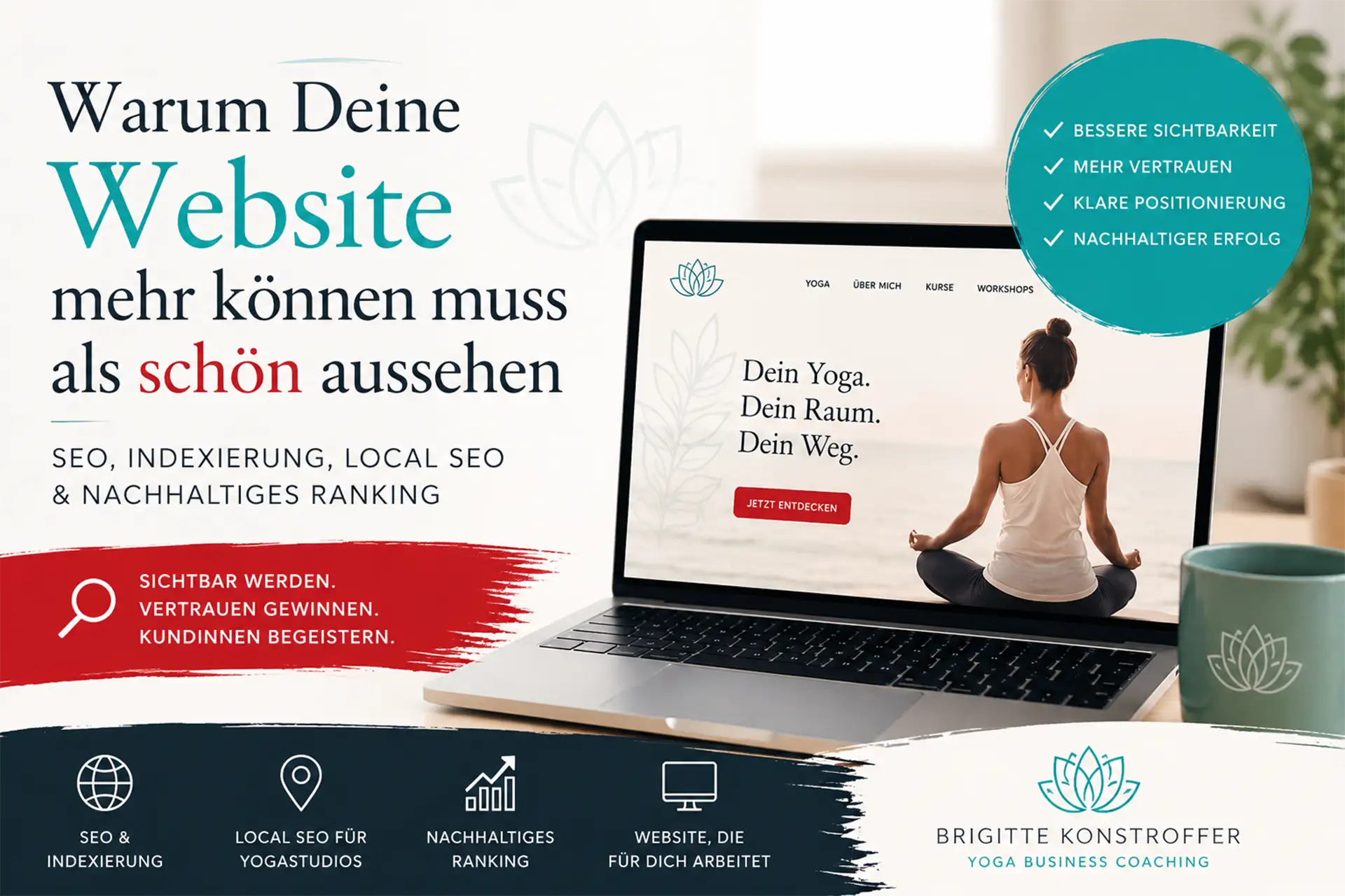 Website für Yogalehrerinnen mit SEO, Indexierung und Yoga Business Coaching